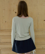 【GIUNON】henley neck scallop long-t / ヘンリーネックスカラップトップス