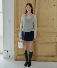 【GIUNON】henley neck scallop long-t / ヘンリーネックスカラップトップス