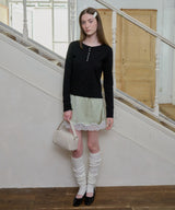 【GIUNON】henley neck scallop long-t / ヘンリーネックスカラップトップス