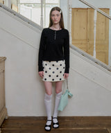 【GIUNON】henley neck scallop long-t / ヘンリーネックスカラップトップス