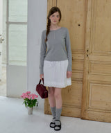 【GIUNON】henley neck scallop long-t / ヘンリーネックスカラップトップス