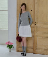 【GIUNON】henley neck scallop long-t / ヘンリーネックスカラップトップス