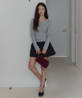 【GIUNON】shirring stretch lace long-t / シャーリングストレッチレースロンT