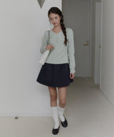 【GIUNON】shirring stretch lace long-t / シャーリングストレッチレースロンT