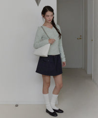 【GIUNON】shirring stretch lace long-t / シャーリングストレッチレースロンT