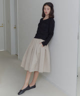 【GIUNON】shirring stretch lace long-t / シャーリングストレッチレースロンT
