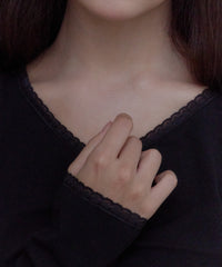 【GIUNON】shirring stretch lace long-t / シャーリングストレッチレースロンT