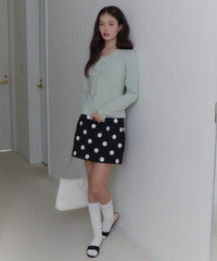 【GIUNON】shirring stretch lace long-t / シャーリングストレッチレースロンT