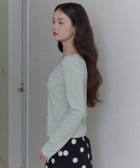 【GIUNON】shirring stretch lace long-t / シャーリングストレッチレースロンT