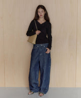 【GIUNON】shirring stretch lace long-t / シャーリングストレッチレースロンT