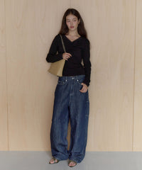 【GIUNON】shirring stretch lace long-t / シャーリングストレッチレースロンT