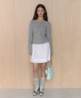 【GIUNON】shirring stretch lace long-t / シャーリングストレッチレースロンT