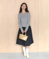 【GIUNON】shirring stretch lace long-t / シャーリングストレッチレースロンT