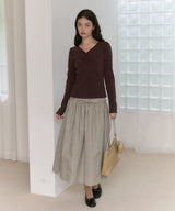 【GIUNON】shirring stretch lace long-t / シャーリングストレッチレースロンT