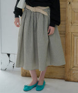 【GIUNON】shirring frill check skirt / シャーリングフリルチェックスカート