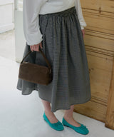 【GIUNON】shirring frill check skirt / シャーリングフリルチェックスカート