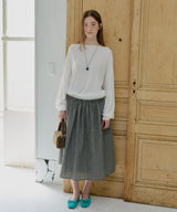 【GIUNON】shirring frill check skirt / シャーリングフリルチェックスカート
