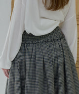 【GIUNON】shirring frill check skirt / シャーリングフリルチェックスカート