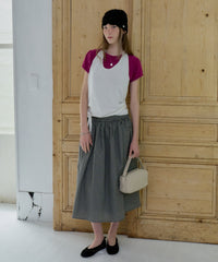 【GIUNON】shirring frill check skirt / シャーリングフリルチェックスカート