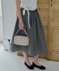 【GIUNON】shirring frill check skirt / シャーリングフリルチェックスカート