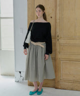 【GIUNON】shirring frill check skirt / シャーリングフリルチェックスカート