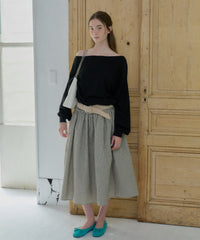 【GIUNON】shirring frill check skirt / シャーリングフリルチェックスカート