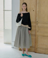 【GIUNON】shirring frill check skirt / シャーリングフリルチェックスカート