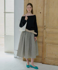 【GIUNON】shirring frill check skirt / シャーリングフリルチェックスカート
