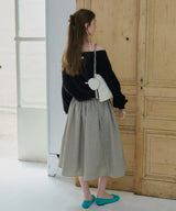 【GIUNON】shirring frill check skirt / シャーリングフリルチェックスカート