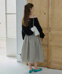 【GIUNON】shirring frill check skirt / シャーリングフリルチェックスカート