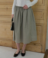【GIUNON】shirring frill check skirt / シャーリングフリルチェックスカート