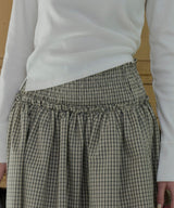 【GIUNON】shirring frill check skirt / シャーリングフリルチェックスカート