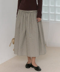 【GIUNON】shirring frill check skirt / シャーリングフリルチェックスカート