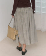 【GIUNON】shirring frill check skirt / シャーリングフリルチェックスカート