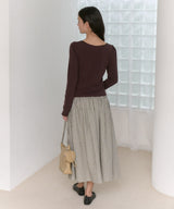 【GIUNON】shirring frill check skirt / シャーリングフリルチェックスカート