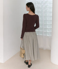 【GIUNON】shirring frill check skirt / シャーリングフリルチェックスカート
