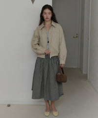 【GIUNON】shirring frill check skirt / シャーリングフリルチェックスカート