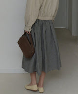 【GIUNON】shirring frill check skirt / シャーリングフリルチェックスカート