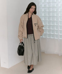 【GIUNON】shirring frill check skirt / シャーリングフリルチェックスカート