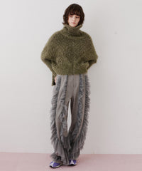 MIXフェザーヤーンボリュームタートルニット