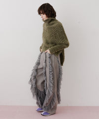 MIXフェザーヤーンボリュームタートルニット