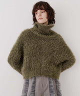 MIXフェザーヤーンボリュームタートルニット