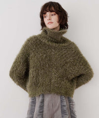 MIXフェザーヤーンボリュームタートルニット