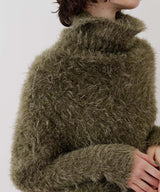 MIXフェザーヤーンボリュームタートルニット