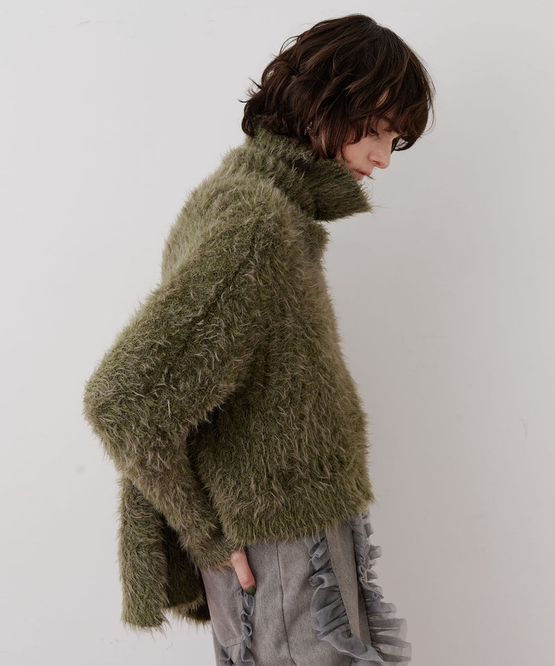 MIXフェザーヤーンボリュームタートルニット