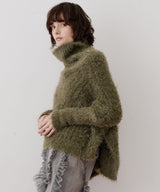 MIXフェザーヤーンボリュームタートルニット