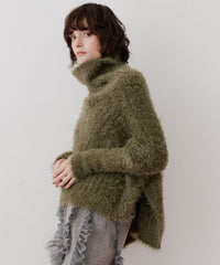 MIXフェザーヤーンボリュームタートルニット