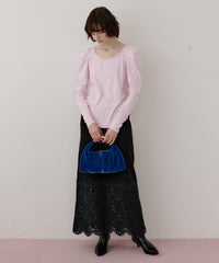 【予約10%OFF】ギャザーパフロングスリーブカットソー