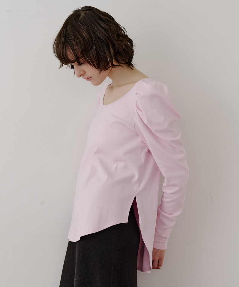 【予約10%OFF】ギャザーパフロングスリーブカットソー