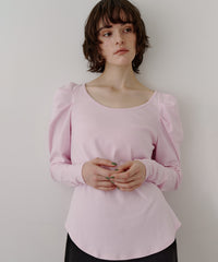 【予約10%OFF】ギャザーパフロングスリーブカットソー